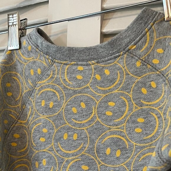 GAP kids sweatshirt "smile" navy happy face 5 grey boys girls unisex - Picture 5 of 7